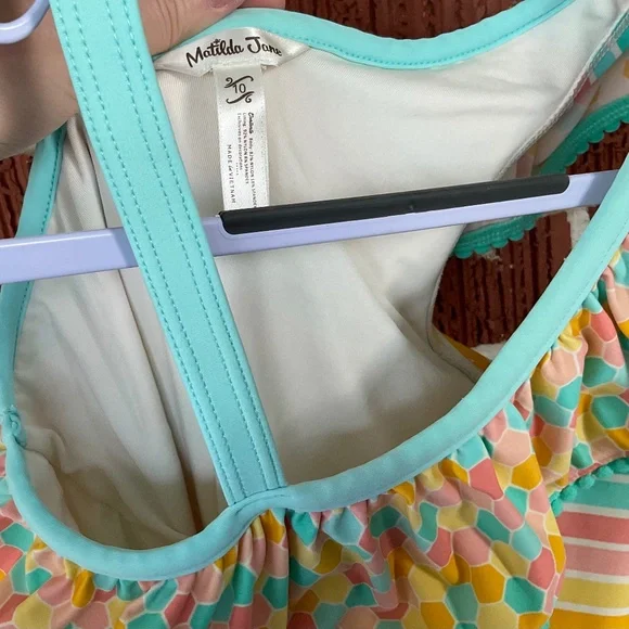 Matilda Jane Dream Chasers Lollopop lines swimsuit little girl size 10